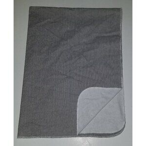 Carter's Gray White Striped Receiving Blanket Lovey Security Flannel 100% Cotton
